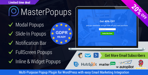 Master Popups v3.9.0 Nulled - Плагин всплывающих окон для генерации лидов