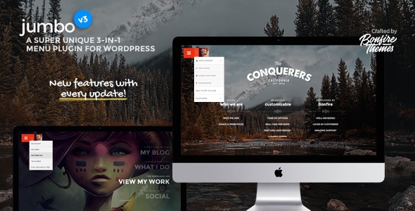 Jumbo v3.9.1 Nulled - Полноэкранное меню 3-в-1 для WordPress