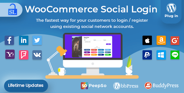 WooCommerce Social Login v2.5.8 Nulled - Плагин WordPress