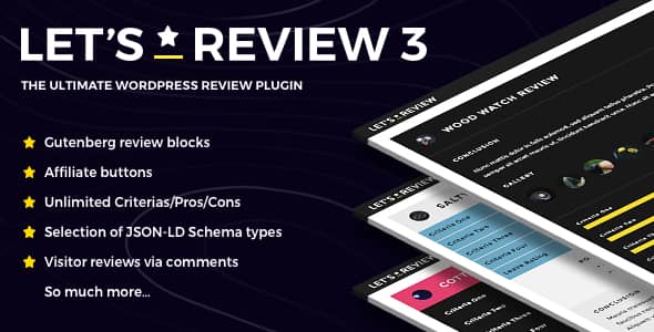 Let's Review v3.4.3 Nulled - Плагин WordPress с партнерскими настройками