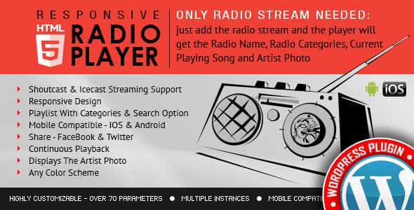 Radio Player Shoutcast Icecast v4.4.5 Free - 