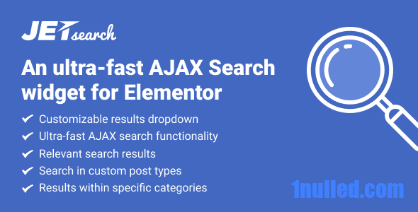 JetSearch v3.3.1 Nulled - Виджет поиска AJAX для Elementor