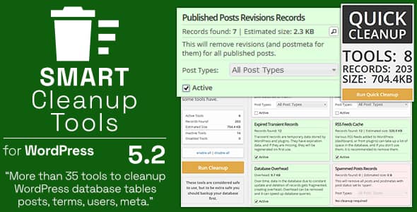 Smart Cleanup Tools v5.3 Nulled - Плагин для WordPress