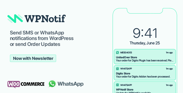 WPNotif v2.9.4 Nulled - WordPress SMS-уведомления WhatsApp