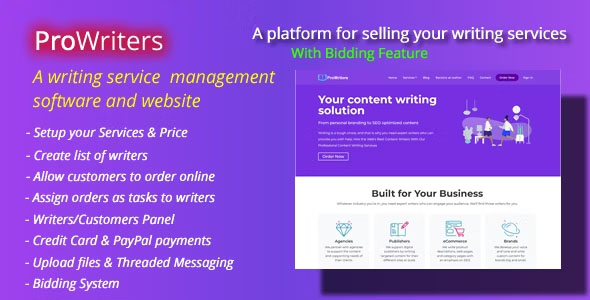 ProWriters v2.0 Nulled - Продавать писательские услуги онлайн