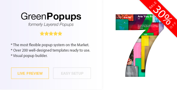 Green Popups (formerly Layered Popups) v7.4.8 Nulled - Плагин всплывающих окон для WordPress