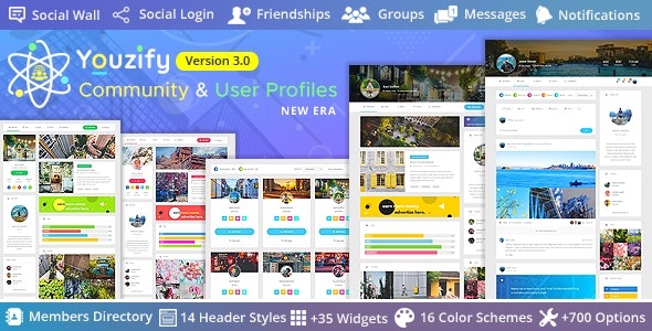 Youzify (formerly Youzer) v3.5.0 Nulled - Плагин профиля пользователя WordPress сообщества BuddyPress