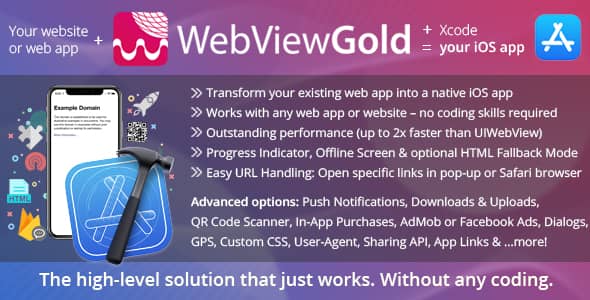 WebViewGold for iOS v14.0 – WebView URL/HTML to iOS app + Push, URL Handling, APIs much more! Free - 