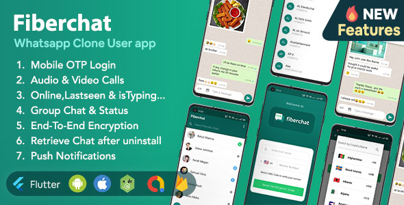 Fiberchat v2.0.14 Nulled - Приложение Whatsapp Clone Full Chat Call