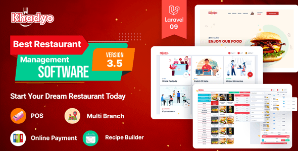 Khadyo Restaurant Software v3.5.0 Nulled - Сайт онлайн-заказа еды с POS