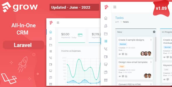 Grow CRM v2.5 Nulled - Управление проектами Laravel