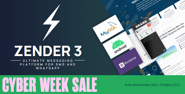 Zender v3.8.5 Nulled - Оптимальная платформа обмена сообщениями для SMS, WhatsApp использует устройства Android в качестве шлюзов для SMS (SaaS)