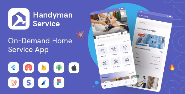 Handyman Service v11.4.0 Nulled - Приложение Flutter On-Demand Home Services с комплексным решением