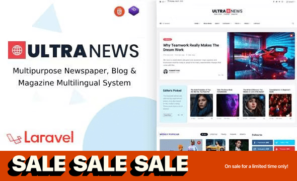 UltraNews v3.4.0 Nulled - Многоязычная система для газет, блогов и журналов Laravel