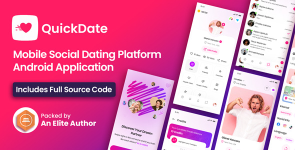 QuickDate Android v3.3 Nulled - Мобильное приложение для платформы социальных знакомств