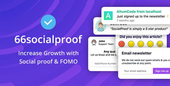 66socialproof v35.0.0 Nulled - Уведомления виджетов социального доказательства FOMO (SAAS)