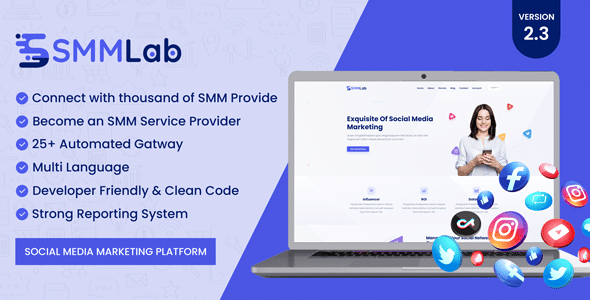 SMMLab v2.3 Nulled - SMM-платформа для маркетинга в социальных сетях