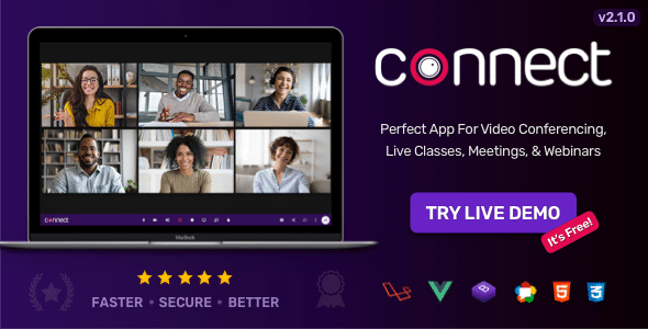 Connect v2.5.0 Nulled - Видеоконференция, онлайн-встречи, вебинар в реальном времени, доска, чат