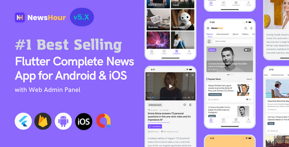 News Hour v5.0.8 Nulled - Приложение Flutter News для Android iOS с панелью администратора