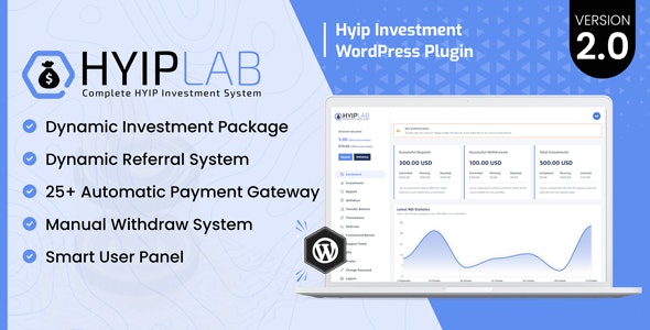 HYIPLab v3.0 Nulled - Плагин WordPress для HYIP-инвестиций