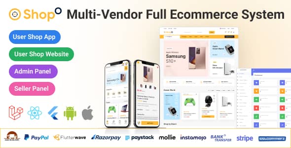 Shopo eCommerce v4.0 Nulled - Мультивендорное приложение Flutter для электронной коммерции с веб-сайтом панели администратора