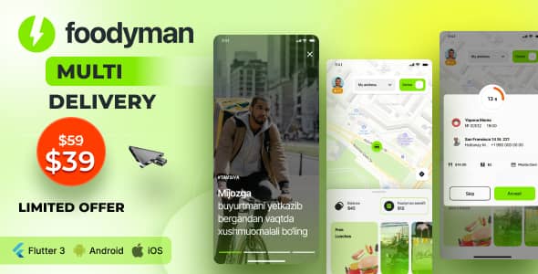 Foodyman Delivery App (iOS Android) v2024-10 - 