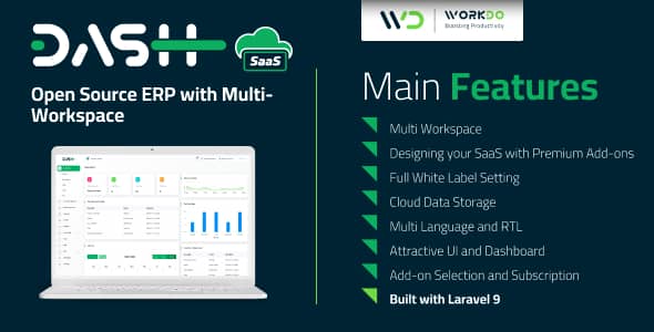 WorkDo Dash SaaS v4.0 Nulled - ERP с открытым исходным кодом и несколькими рабочими пространствами