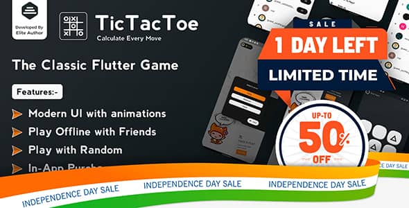 Tic Tac Toe v1.0.8 Nulled - Классическая игра «Флаттер крестики-нолики»