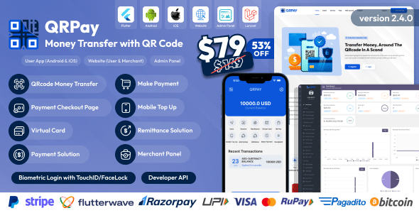 QRPay v3.3.0 Nulled - Полное решение для денежных переводов с помощью QR-кода