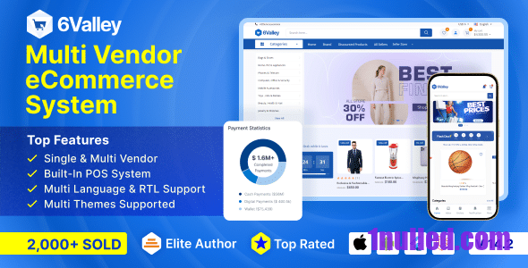 6valley Multi-Vendor E-commerce v14.3.1 Nulled - Полное мобильное приложение, веб-сайт, панель продавца и панель администратора для электронной коммерции