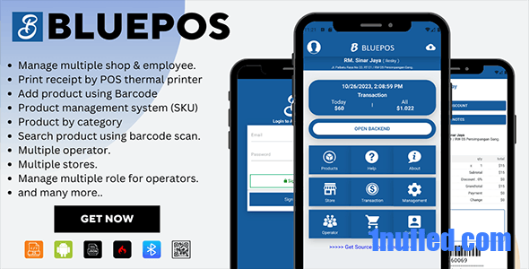 BLUEPOS v1.1 Nulled - Мобильная точка продаж (POS) на базе Android с API-интерфейсом администратора