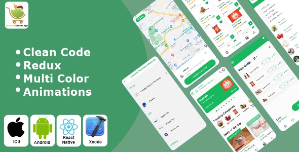 Grocery App Nulled - Шаблон приложения для доставки продуктов React Native iOS/Android