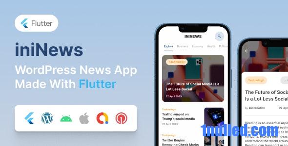 iniNews v1.0 Nulled - Мобильное приложение Flutter для WordPress