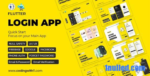 Pro Flutter Login App, Frontend, Backend, Firebase Nulled - Современное минимальное приложение Flutter для любого приложения