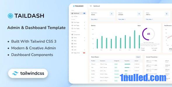 TailDash Nulled - Шаблон набора пользовательского интерфейса администратора Tailwind CSS 3