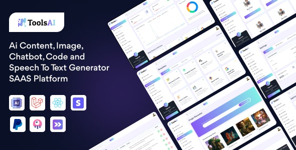 ToolsAi v1.5 Nulled - AI-контент, изображения, чат-бот, генератор кода и речи в текст Платформа SAAS