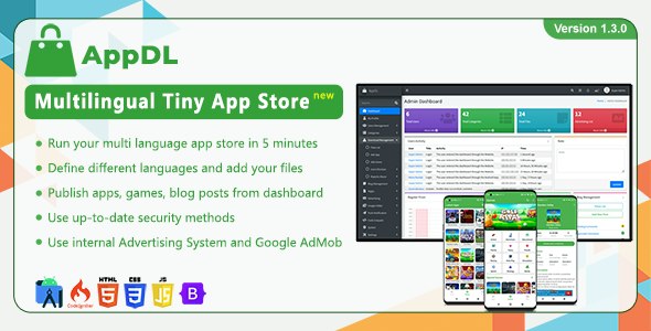 AppDL v1.3.0 Nulled - Многоязычный магазин приложений Tiny