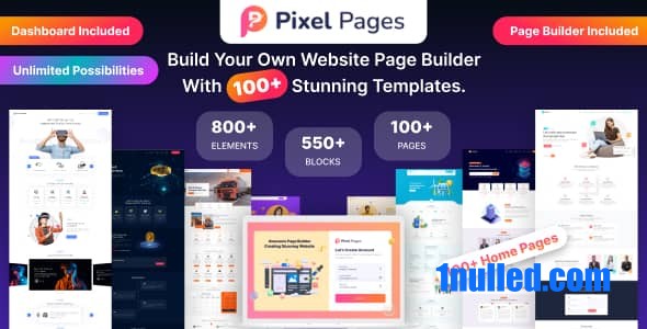 PixelPages v1.0.6 Nulled - Конструктор веб-сайтов приложений SAAS для HTML-шаблонов