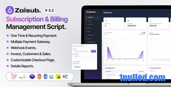 Zaisub v3.2 Nulled - Управление выставлением счетов по подписке Скрипт Laravel
