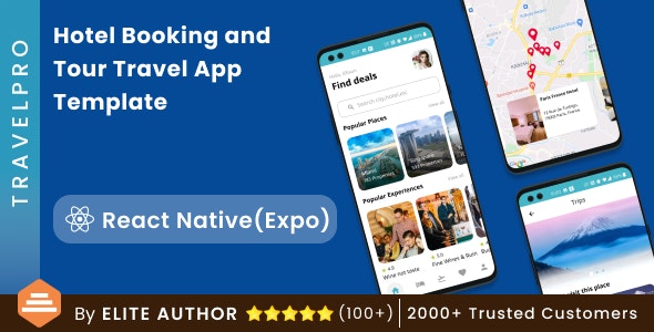 TravelPro v3.0 Nulled - Шаблон приложения React Native для бронирования отелей и туров