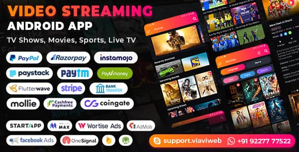 Video Streaming Android App (TV Shows, Movies, Sports, Videos Streaming, Live TV) v1.5 Free - 