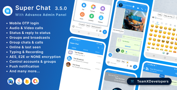 Super Chat v3.5.0 Nulled - Приложение для Android-чата с групповыми чатами и голосовыми/видеозвонками