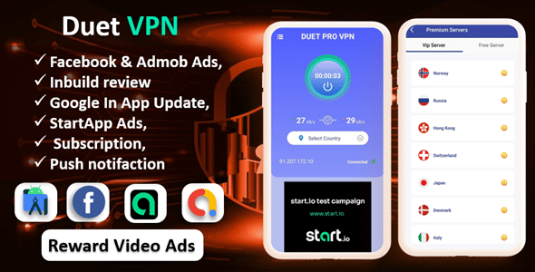 Duet Pro VPN App v8.0 Nulled - Безопасное приложение VPN Быстрый VPN