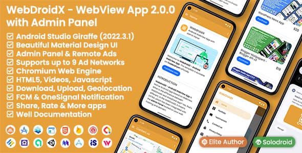 WebDroidX v2.0.0 Nulled - Приложение Android WebView с панелью администратора