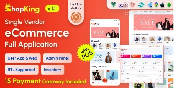 ShopKing v1.1 Nulled - Приложение для электронной коммерции с панелью администратора веб-сайта Laravel с POS