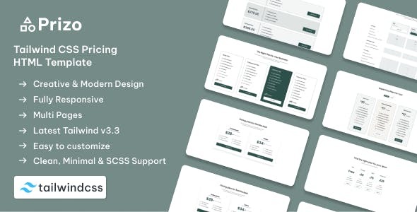 Prizo Nulled - HTML-шаблон веб-сайта с таблицей цен на попутный ветер