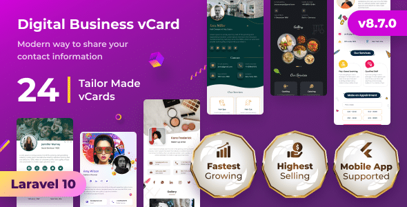 VCard SaaS v8.9.0 Nulled - SaaS-конструктор цифровых визитных карточек