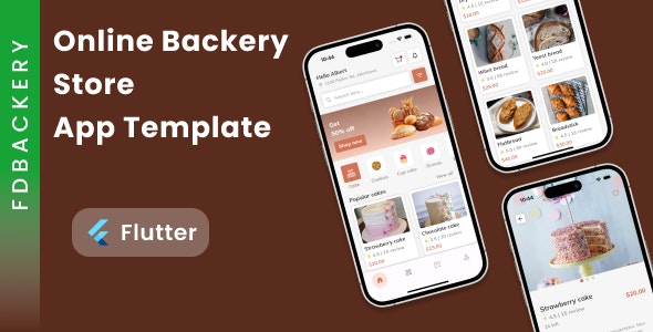 FDBackery v1.0 Nulled - Шаблон приложения интернет-магазина Backery Store во Flutter