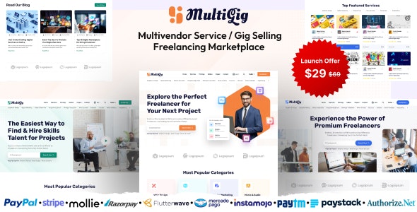 MultiGig v1.0 Nulled - Торговая площадка для фрилансеров по продаже услуг / концертов (на основе подписки)