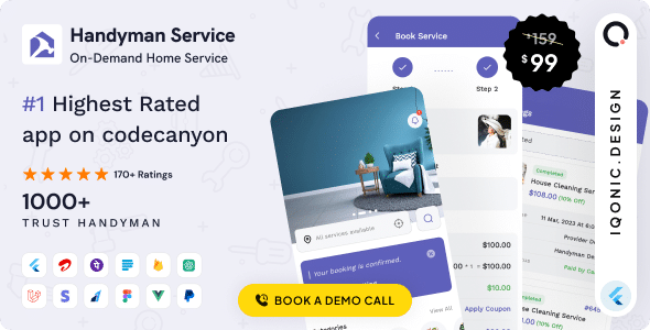 Handyman Service v11.5.3 Nulled - Приложение Flutter для домашнего обслуживания по требованию с комплексным решением + ChatGPT